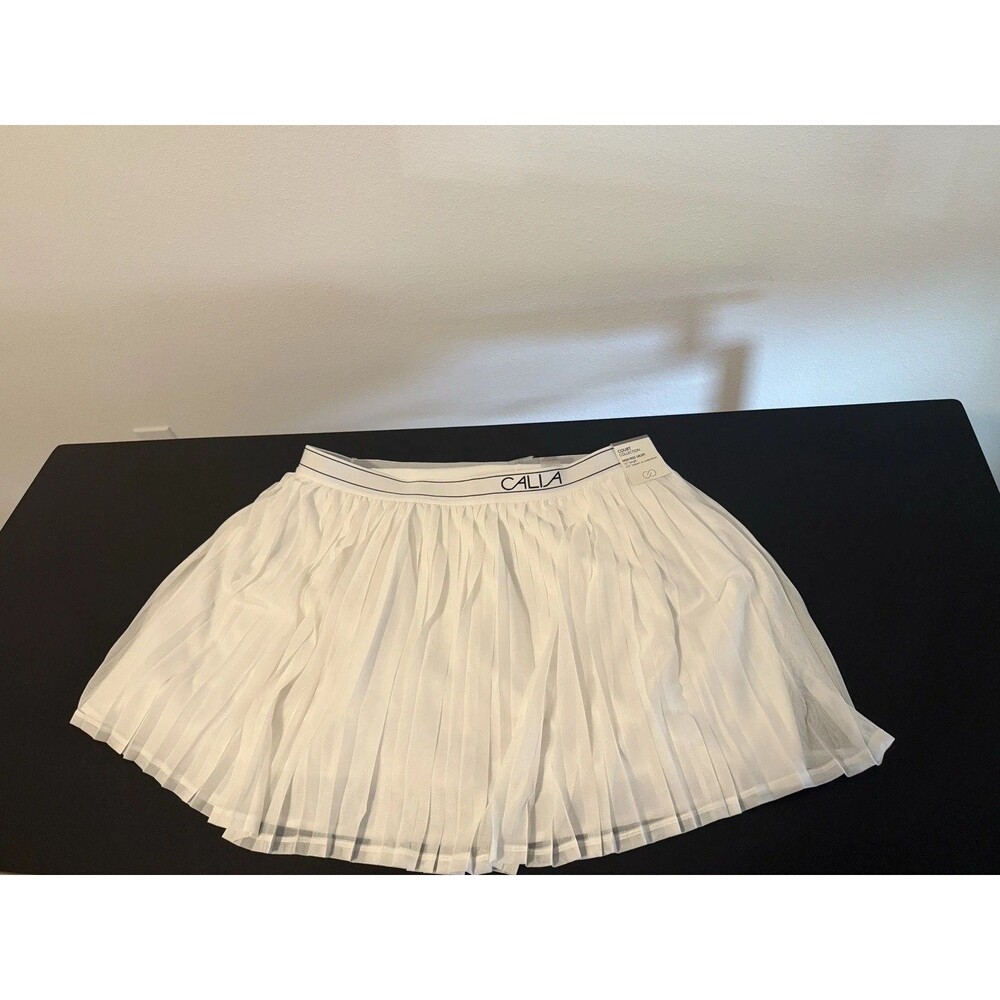 CALIA Court Collection High-Rise Skort Womens XXL White Pleated NWT Golf Tennis